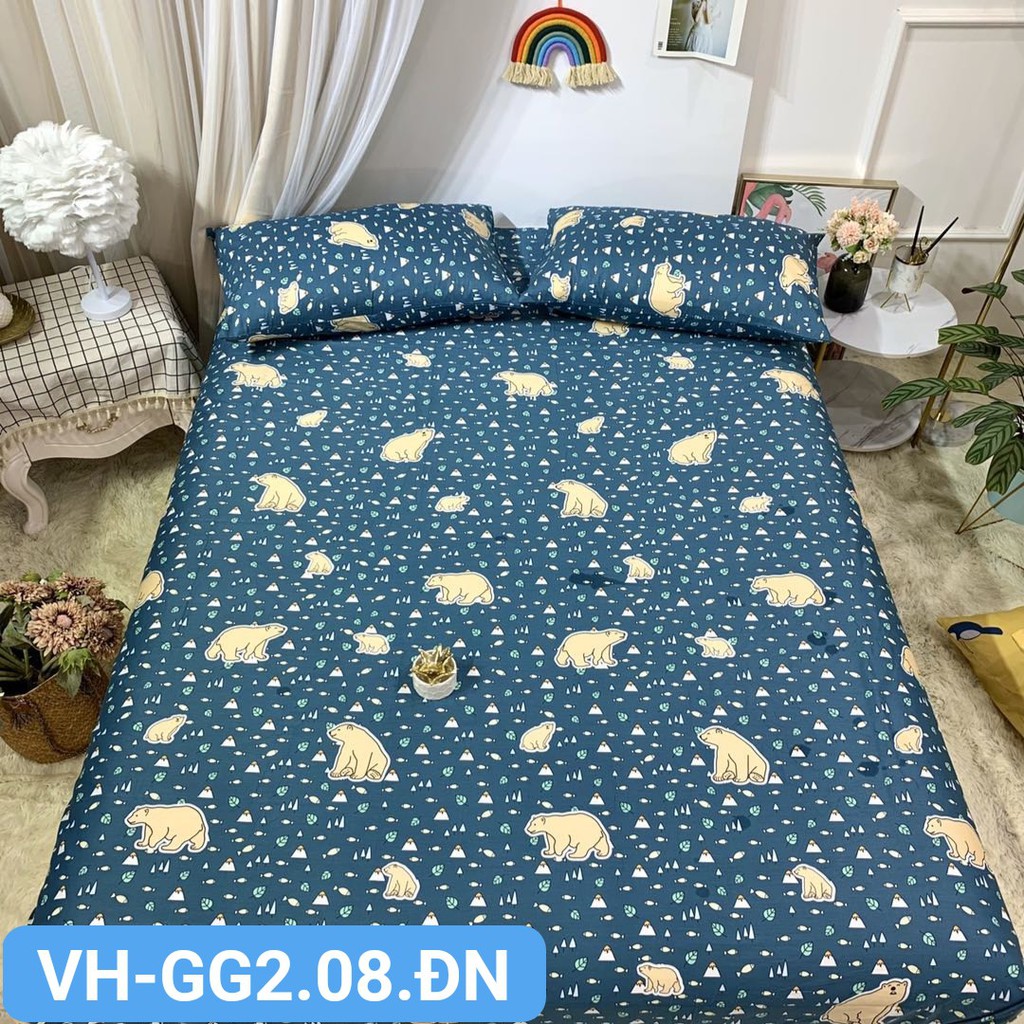 Bộ ga gối cotton hàng nhập làm mới không gian phòng ngủ