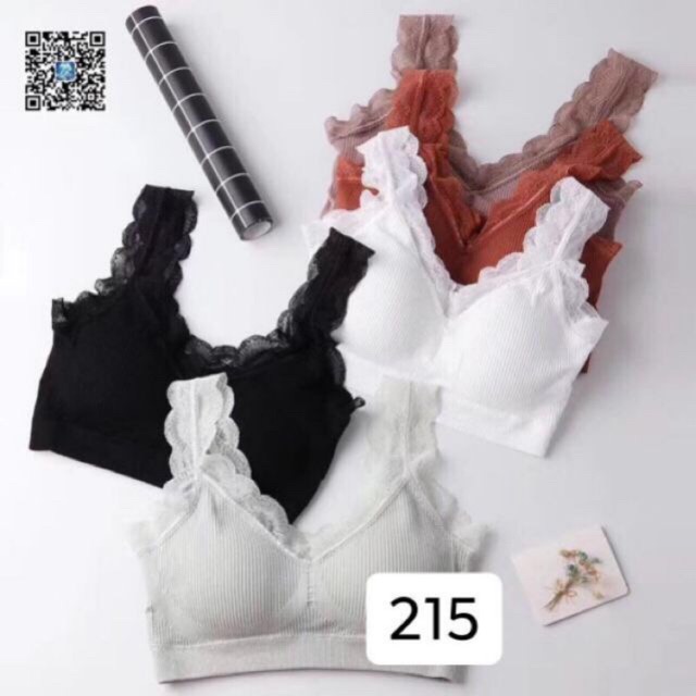 Áo bra cotton viền ren siêu đẹp 215##