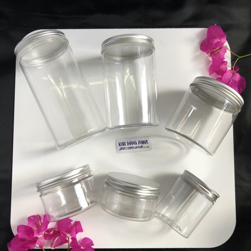 Hủ nhựa chiết mỹ phẩm Đủ Size - Hủ nhựa trong suốt/ hủ nâu 50gr/ 100gr/ 200gr/ 250gr/ 300gr/ 500gr nắp Đen, nhôm,trong