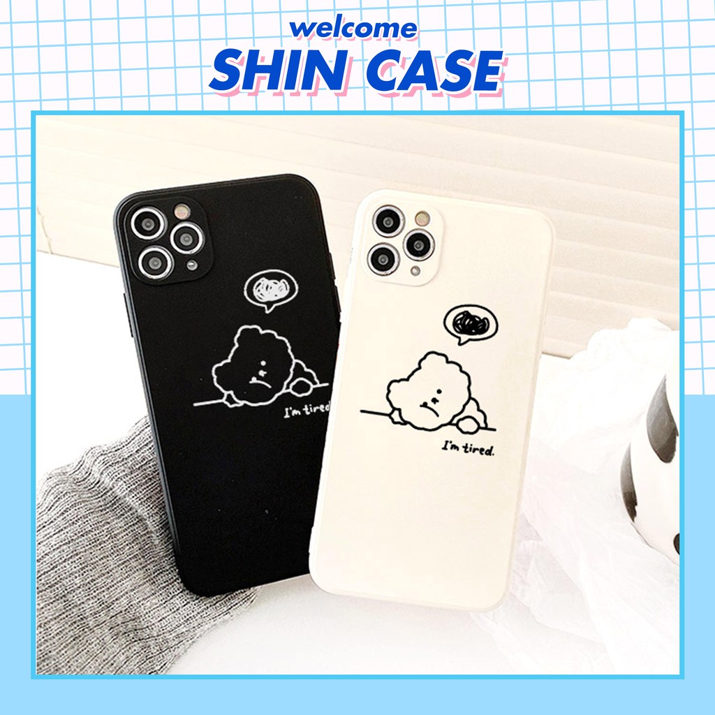 Ốp lưng iphone Sleep Bear cạnh vuông 6/6plus/6s/6splus/7/7plus/8/8plus/x/xs/11/12/pro/max/plus/promax