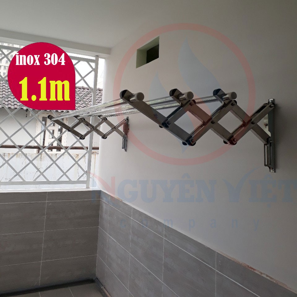 {INOX 304} GIÀN PHƠI THÔNG MINH GẮN TƯỜNG THANH PHƠI phi 32, dày 7 zem, dài 1.1m