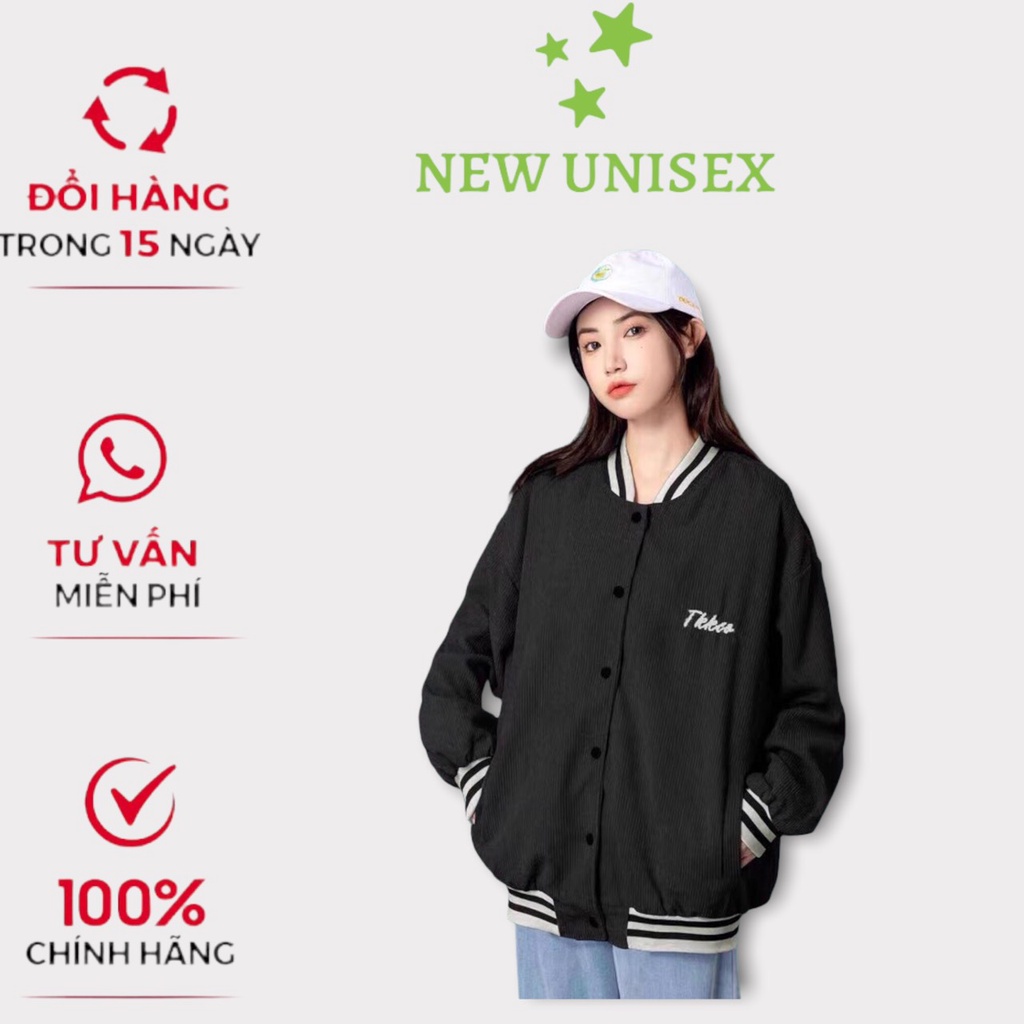 Áo Khoác bomber Nữ chất nhung gân dày dặn From Thụng Unisex(ảnh thật)