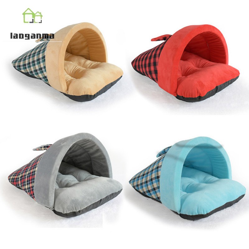 Pet Dog Sleeping Bed Soft Warm Kennel House Kitten Sleeping Bag Mat Pet Supplies