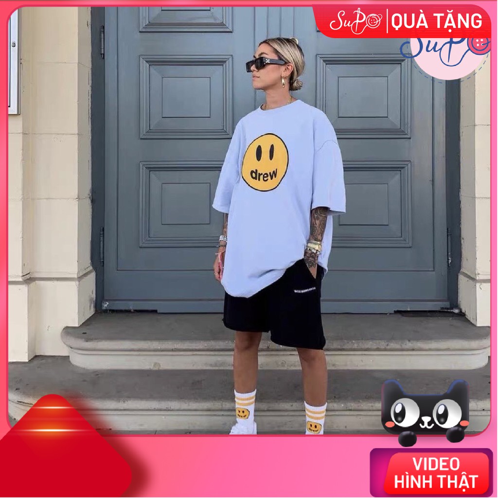 Áo thun form rộng tay lỡ- MẶT CƯỜI DREW - Style UNISEX (ẢNH CHỤP THẬT 100%) -- [ Xưởng Sỉ Supo ]
