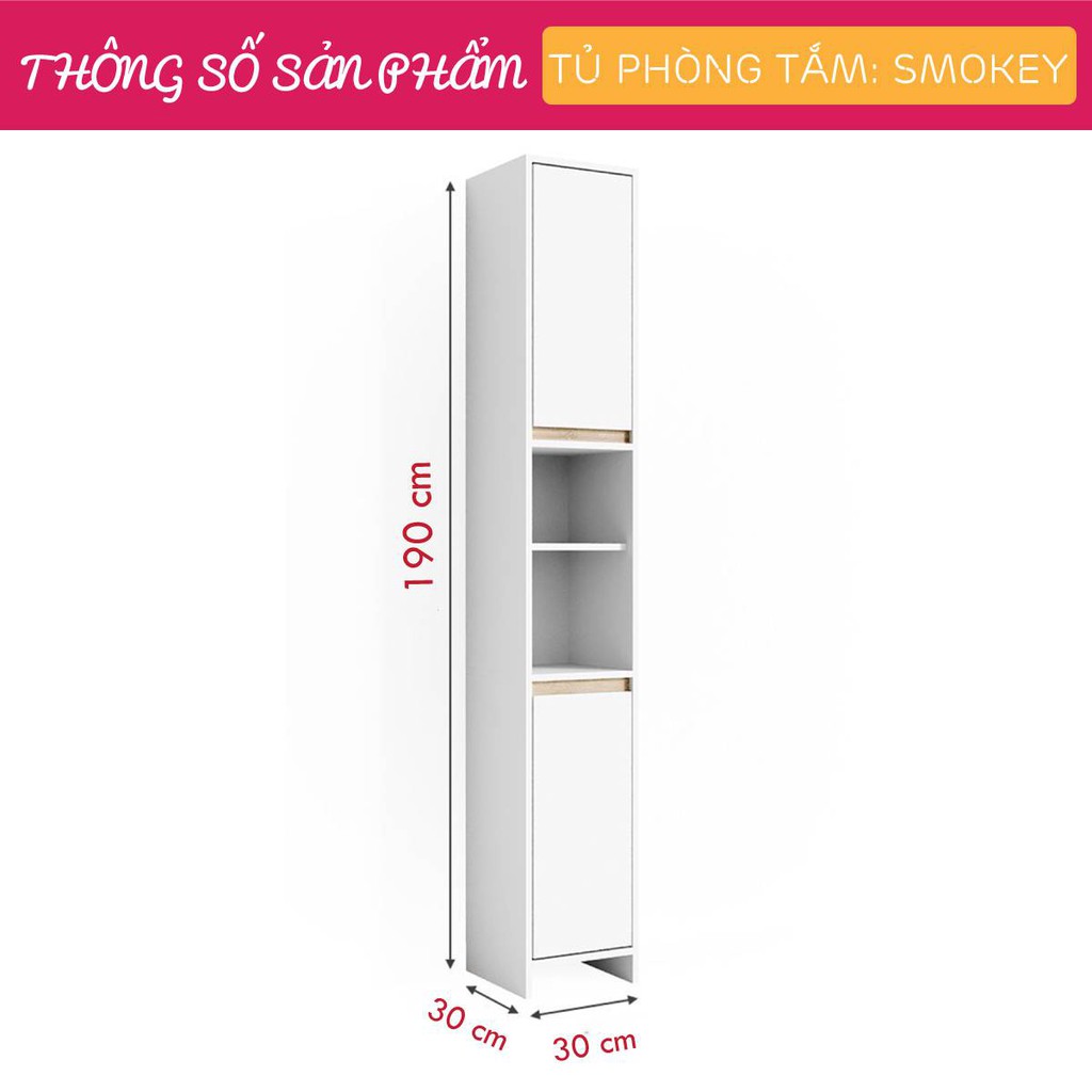 Tủ phòng tắm gỗ hiện đại SMLIFE Smokey | BigBuy360 - bigbuy360.vn