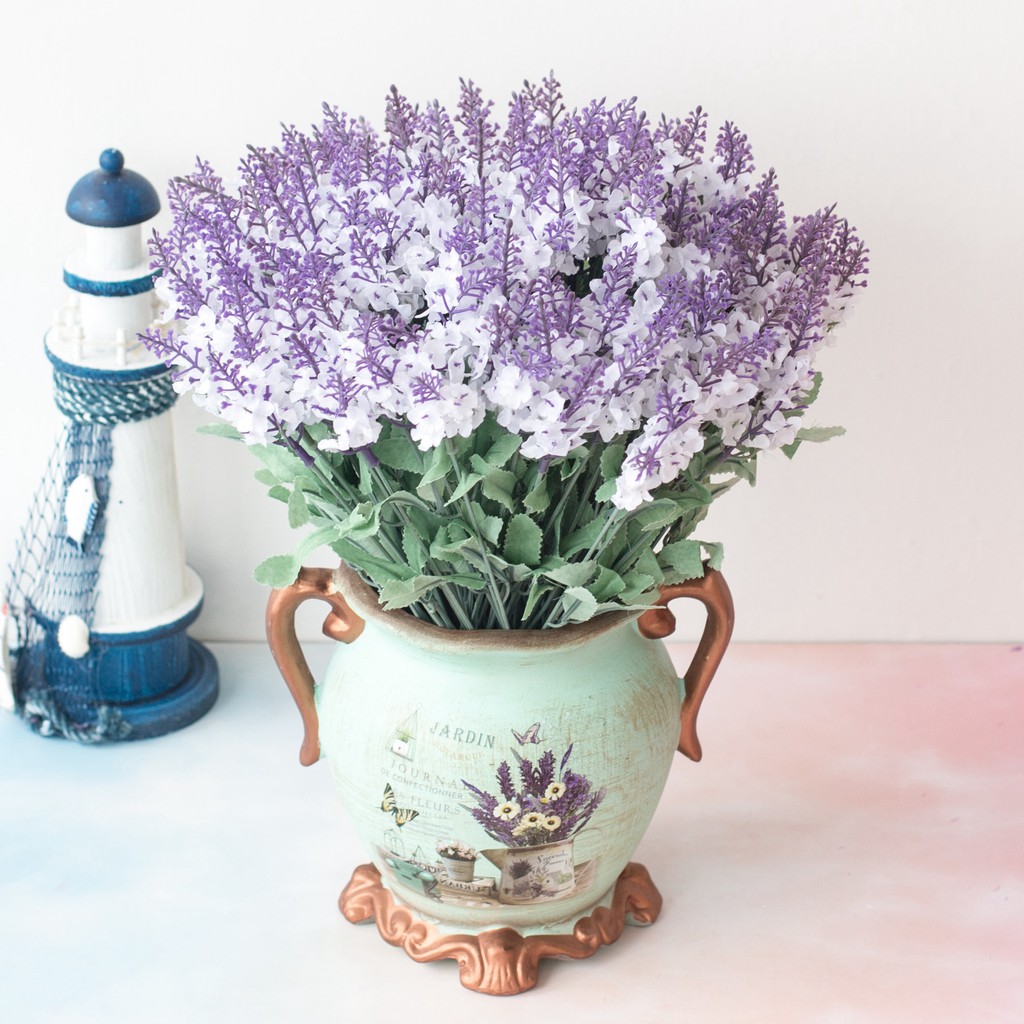 Hoa giả - Chùm hoa oải hương - Lavender siêu dễ thương, trang trí lọ hoa để bàn, hàng rào