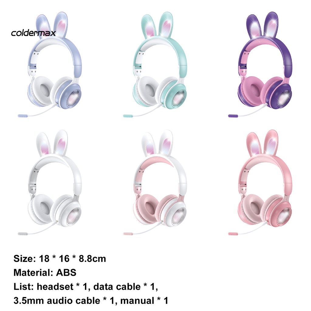 Tai nghe gập gọn hình tai thỏ đáng yêu nhẹ nhàng 3.5mm