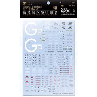 Decal nước cho mô hình lắp ráp 1/100 re gp04 gundam