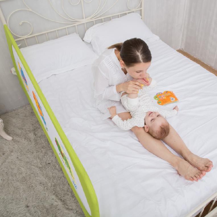 Thanh chắn giường điều chỉnh độ cao cho bé chính hãng MSTLBR002 vải lưới siêu bền, lắp đặt thông minh