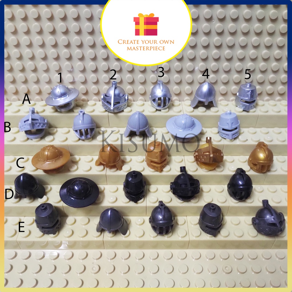 Đồ chơi giáo dục lắp ráp   logo moc 1 chiếc nón giáp hiệp sĩ trung cổ