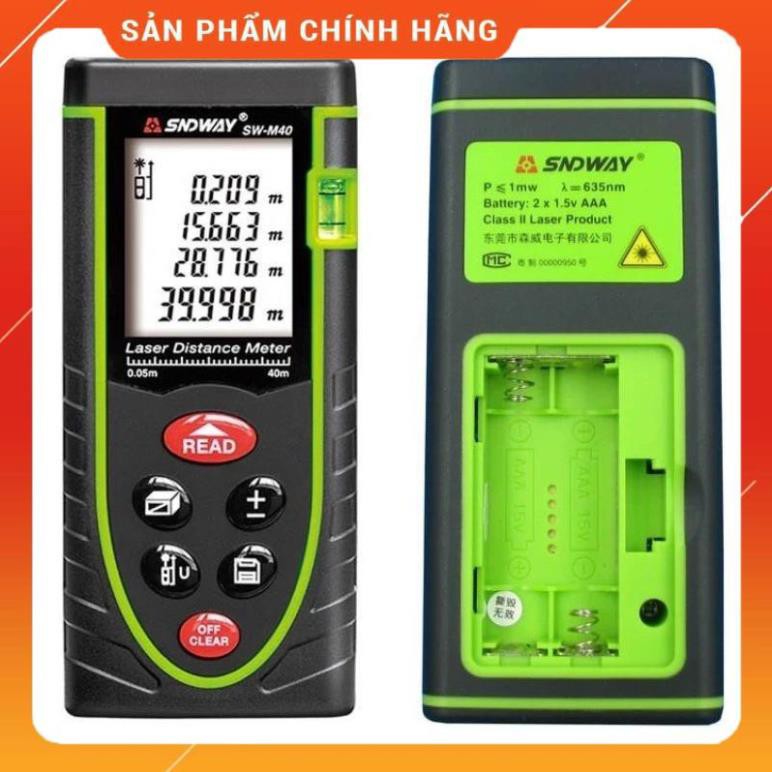 (HÀNG HOT SIÊU CHÂT) Thước đo khoảng cách bằng tia laser sndway phạm vi 40m (sw-m40) hq 206629