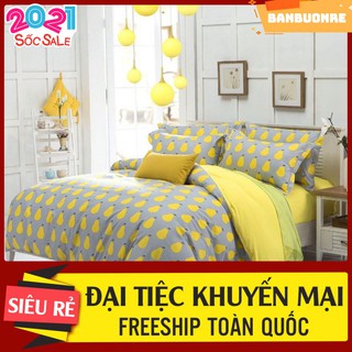 Bộ ga gối kèm vỏ gối ôm m6/m8 mẫu quả lê vàng