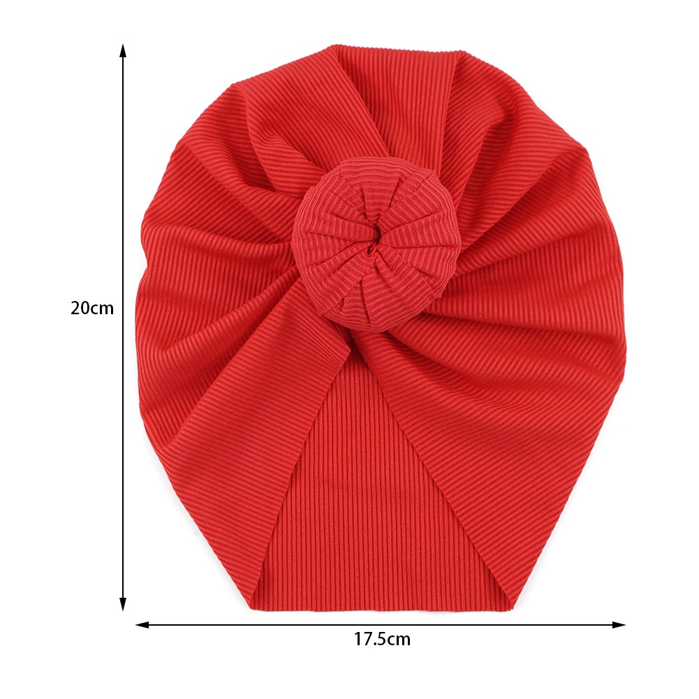 1 Mũ Beanie Sọc Mỏng Màu Trơn Thắt Nút Cho Bé Trai Bé Gái Sơ Sinh