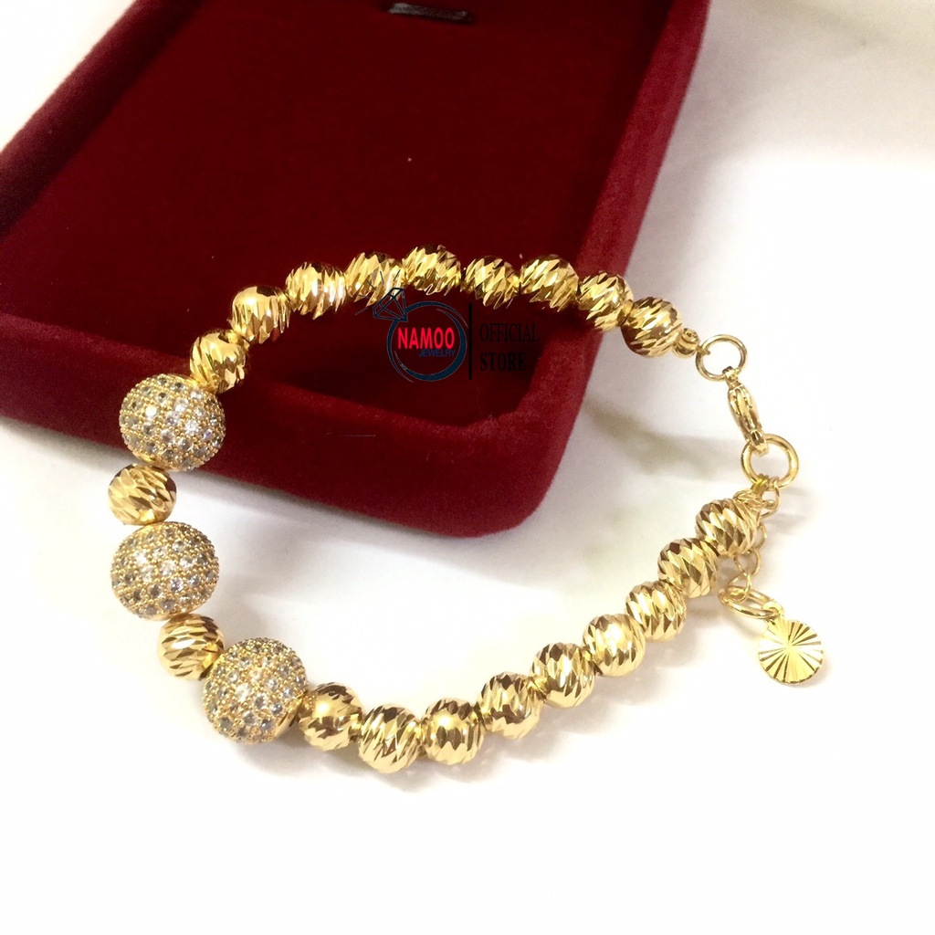 Lắc Tay Bi Đá L670 Có Tăng Đơ Chỉnh Độ Rộng Namoo Jewelry