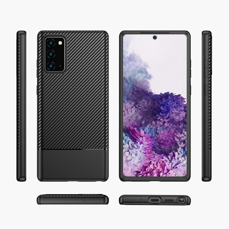 Ốp Lưng Silicon TPU Vân Carbon cho Samsung Galaxy Note 20 / Note 20 Ultra.