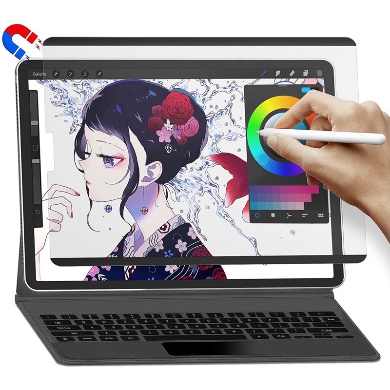 Dán Paperlike nam châm tháo lắp dễ dàng cho iPad viết vẽ như trên giấy mà không cần dán vào màn hình