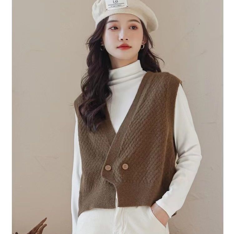 Áo Cardigan Len Dệt Kim Cổ Chữ V Dáng Rộng Phong Cách Retro Thời Trang Mùa Xuân Mới 2022 Dành Cho Nữ