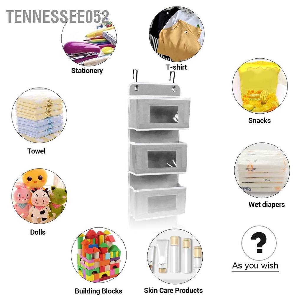 [Hàng Sẵn] Túi Đựng Đồ Treo Cánh Cửa Sau Bằng Vải Không Dệt Có 2 Móc Chịu Lực Tốt Tiện Dụng【Tennessee052】