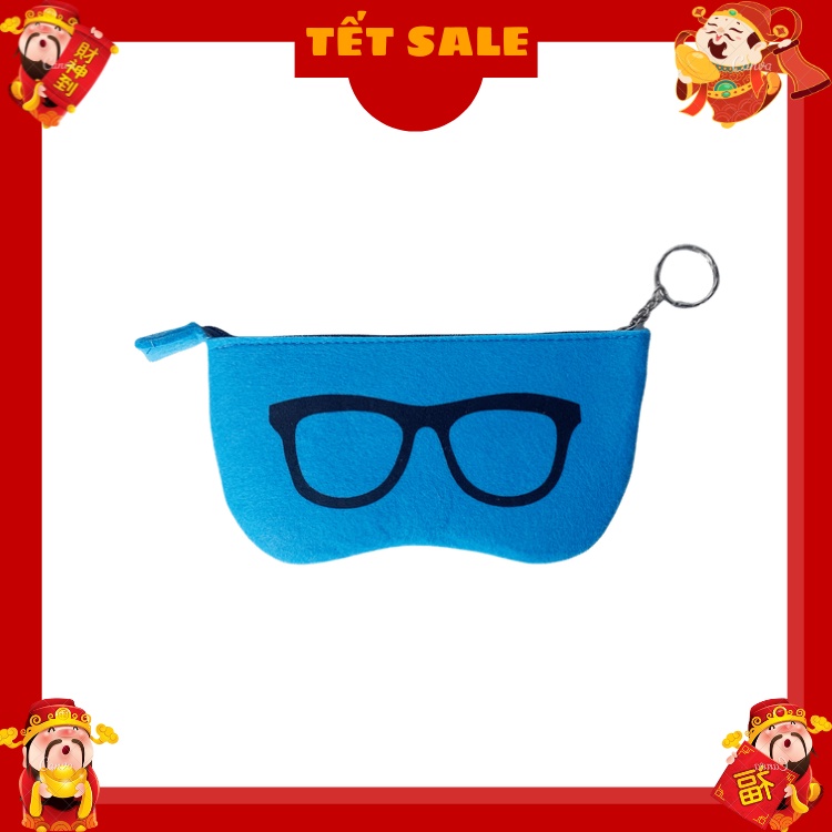 Ví Đựng Kính Vải Nỉ In Hình Mắt Kính Màu Ngẫu Nhiên Siêu Xinh DORISEYEWEAR