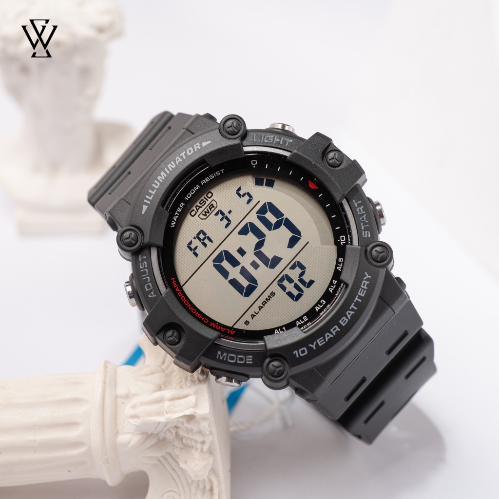 Đồng Hồ Điện Tử Nam Casio WATCHSTORE AE-1500WH-1AVDF Thiết Kế Mặt Kính Tròn 51mm, Vỏ Và Dây Đeo Nhựa