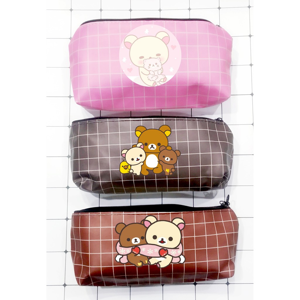 Hộp bút hoàng đế mèo caro pu HBCI12 hộp bút da gấu rilakkuma