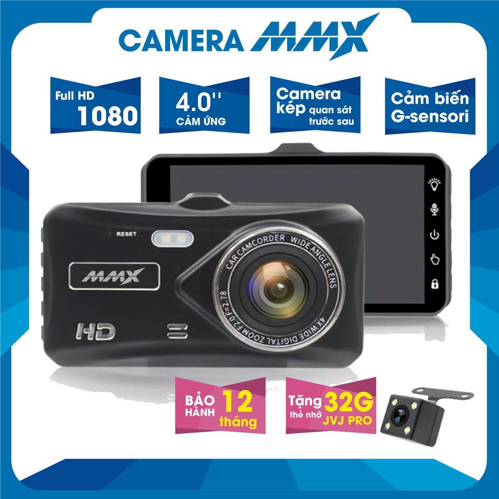 Camera Hành Trình Ô Tô MMX M1 Plus Full HD, Màn Hình Cảm Ứng, Cam hành trình Kèm Thẻ Nhớ 32GB, Bảo Hành 12 Tháng