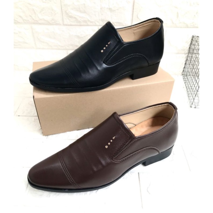 Giày công sở nam tăng chiều cao 6-7cm, da mềm, kiểu dáng đẹp, màu đen và nâu, đế khâu sẳn rất chắc chắn