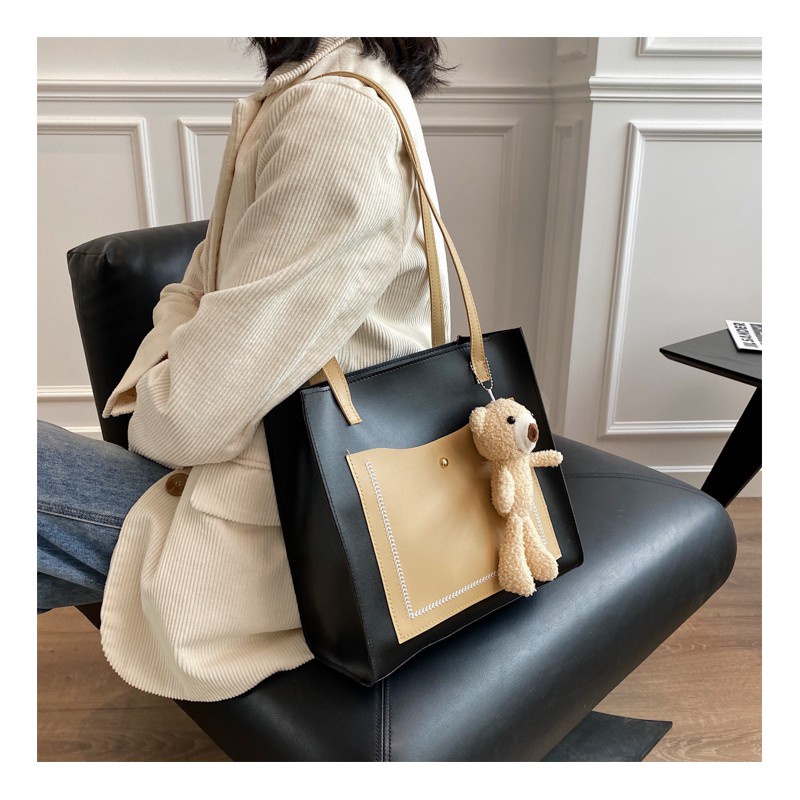 M126- Túi xách nữ công sở da tặng kèm móc gấu size 40cm 3 ngăn 3 màu xinh xin cho nàng-túi tote