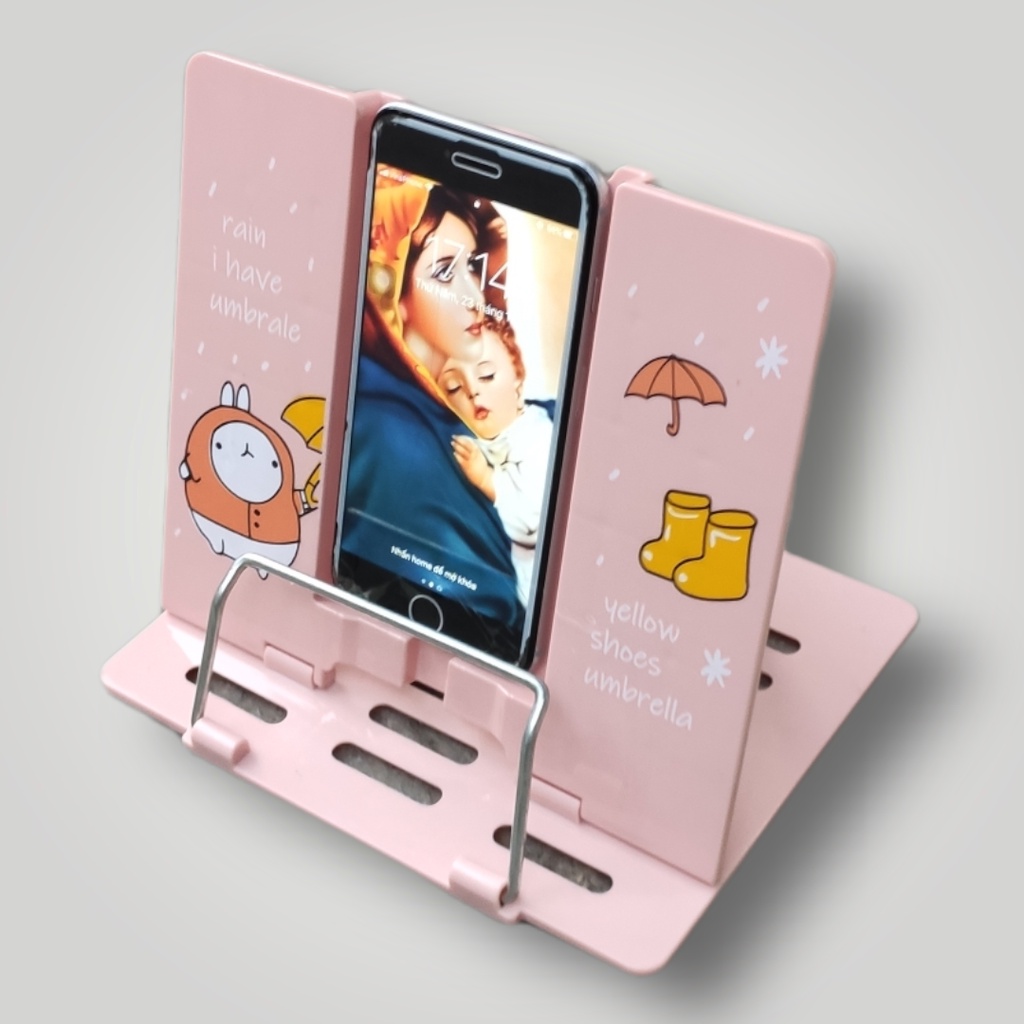 Giá kẹp sách, đỡ sách, đọc sách chống cận thị cho bé - in hình đáng yêu