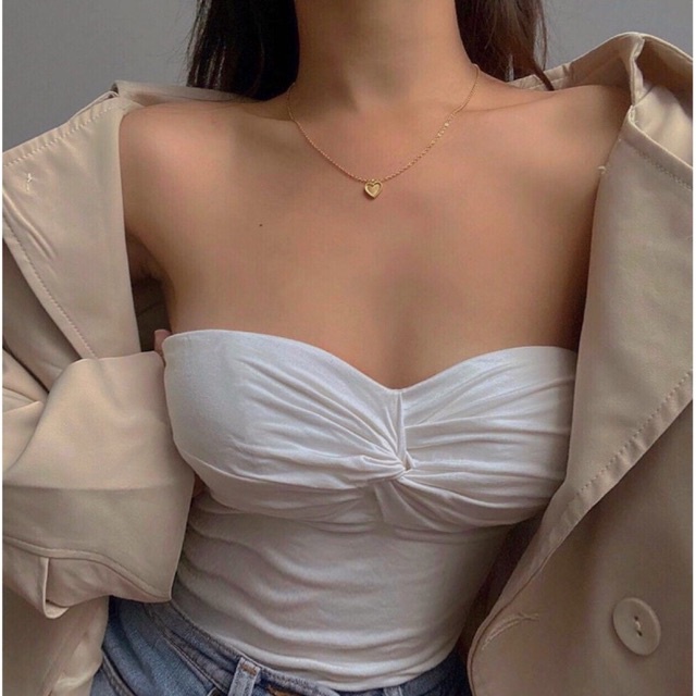Áo ống xoắn ngực màu trơn thiết kế gợi cảm cho nữ | BigBuy360 - bigbuy360.vn
