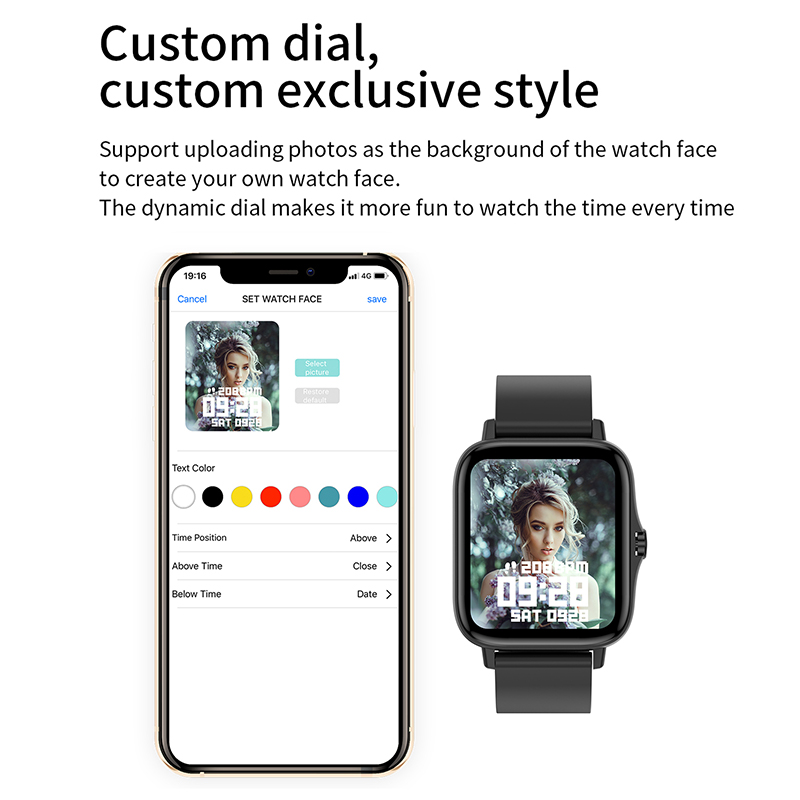 Đồng Hồ Thông Minh LYKRY T42 Toàn Màn Hình 1.7 Inch Hỗ Trợ Gọi Qua Bluetooth Chống Thấm Nước IP67 Đo Nhịp Tim