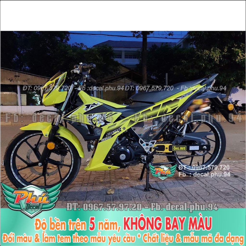 Tem Rời Satria King drag vàng đen (K) -1