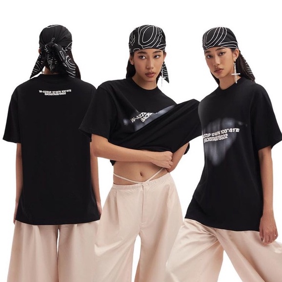 Áo thun form rộng tay lỡ Backstage88 Black W- Azzup Tee