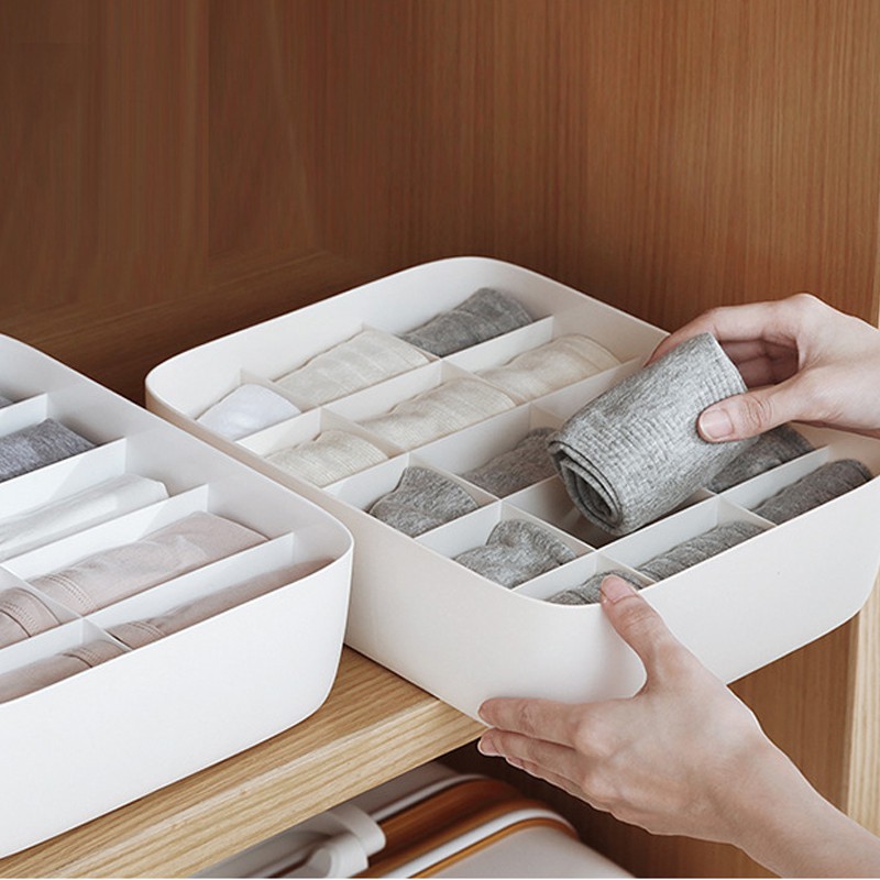 Hộp đựng đồ lót vớ tất 10 ô nhỏ Cicico H715 không nắp hộp đựng đồ nhỏ gọn tiện lợi tiết kiệm không gian