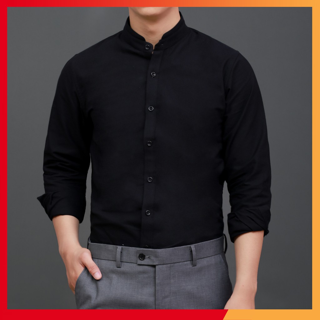 Áo sơ mi nam cổ tàu dài tay vải Oxford - 5 màu thời trang công sở hiện đại | BigBuy360 - bigbuy360.vn