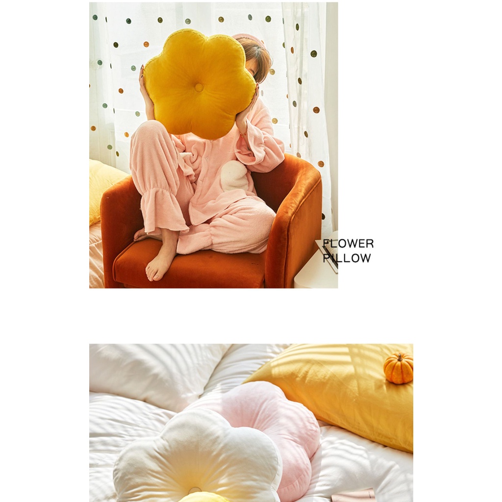 Đệm ngồi hình bông hoa chất liệu nhung lụa sang xịn mịn màng Limihoshop