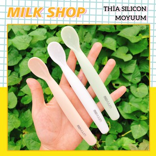 Thìa ăn dặm Silicon cao cấp Moyuum chính hãng Hàn quốc cho bé giúp bé ăn dặm dễ dàng, ngon miệng