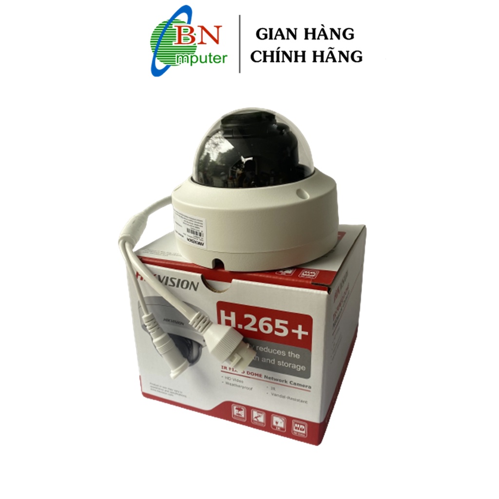 Camera IP Hikvision DS-2CD1123G0E-I dạng dome sắt, 2.0MP, bảo hành 24 tháng