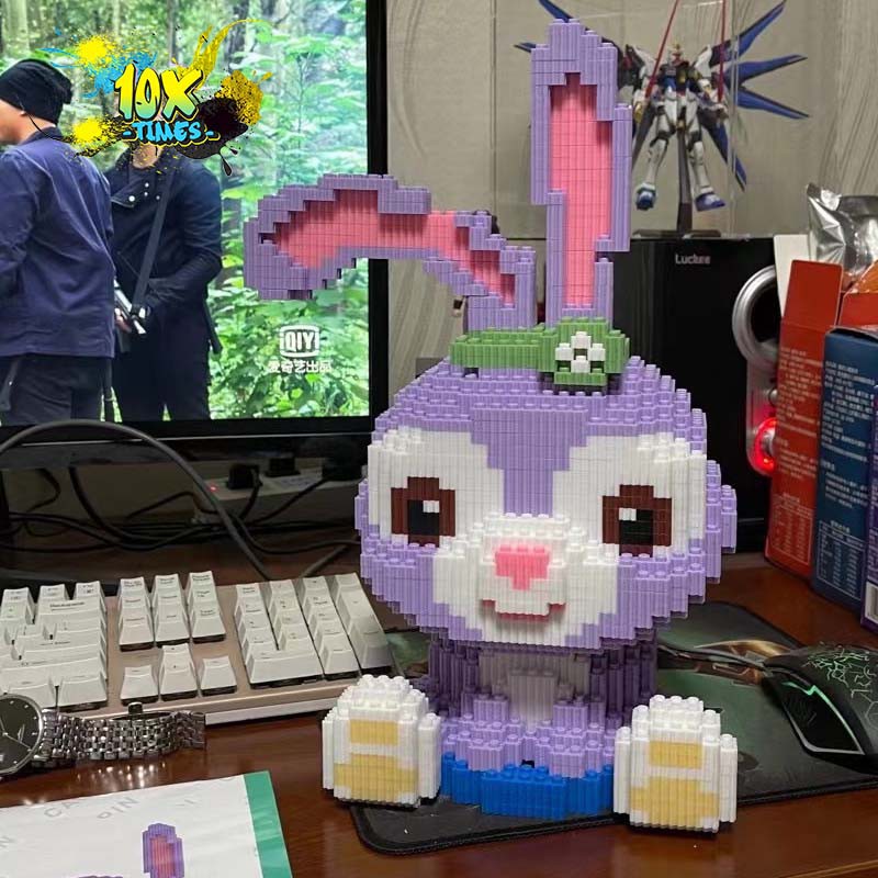 (size 35 cm) đồ chơi lắp ghép 3d Thỏ tím stella lou dễ thương cute quà tặng sinh nhật bạn gái, đồ decor