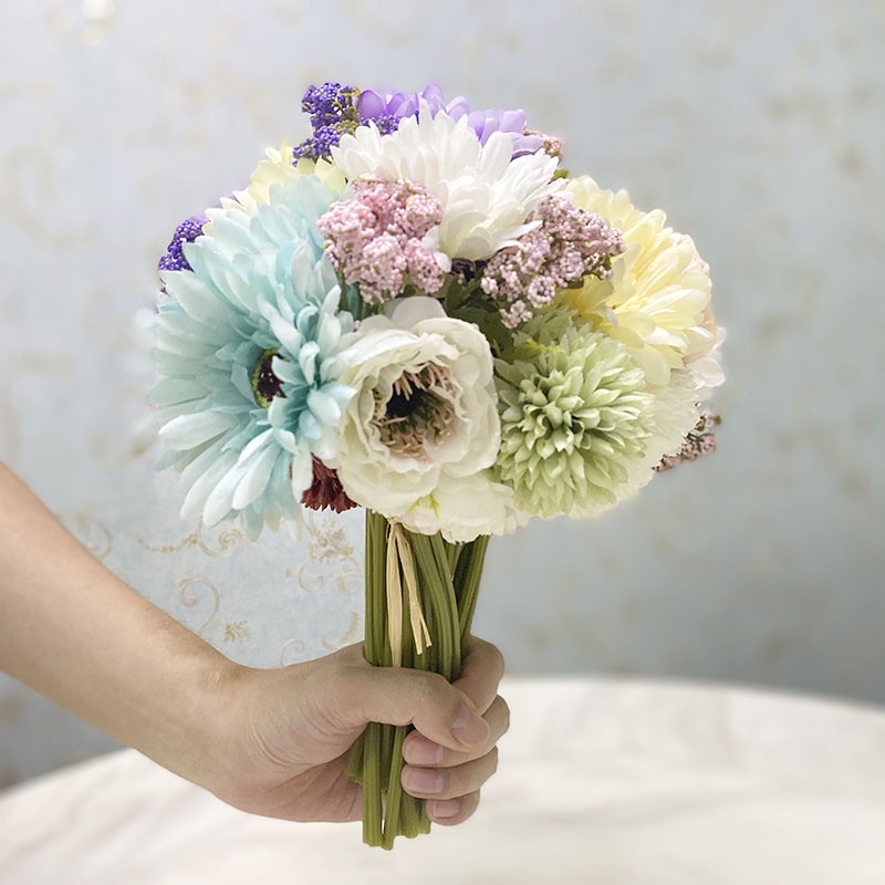1 Bó 6 Bông Hoa Hồng Gypsophila Bồ Công Anh Trang Trí Nhà Cửa