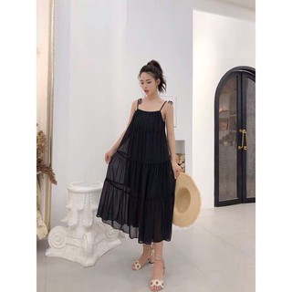 Đầm hai dây bánh bèo