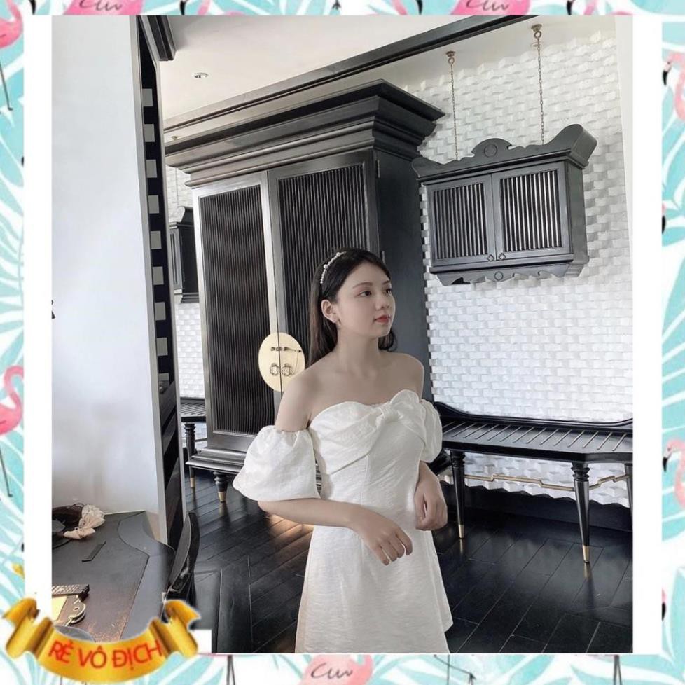 Đầm đi tiệc, đi chơi rớt vai nơ ngực xinh xắn Pupu Dress | BigBuy360 - bigbuy360.vn