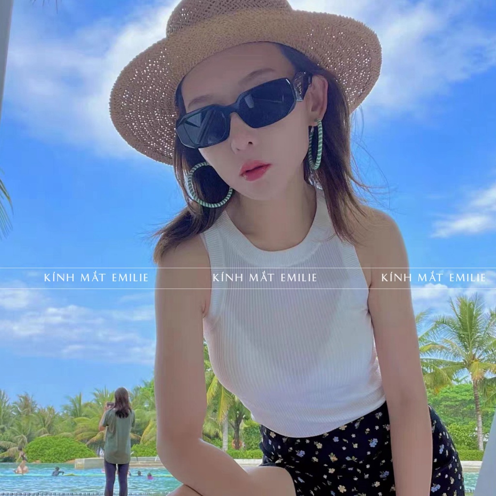 Gọng kính mát kiểu dáng độc lạ mắt chống Uv400 Kính mắt Emilie phụ kiện thời trang 8679
