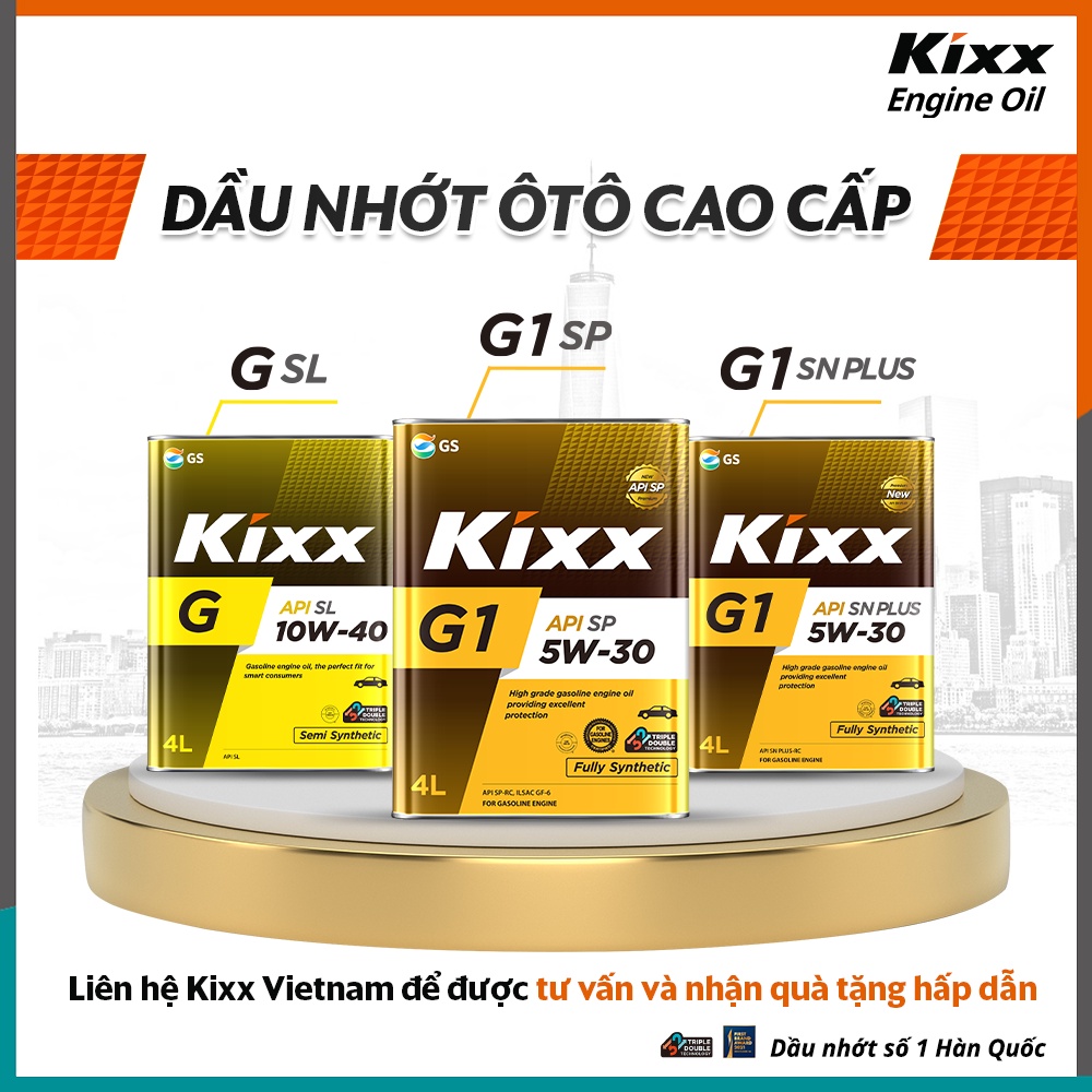 Nhớt ô tô động cơ xăng tổng hợp toàn phần cao cấp Kixx G1 5w30 [ 4L ]