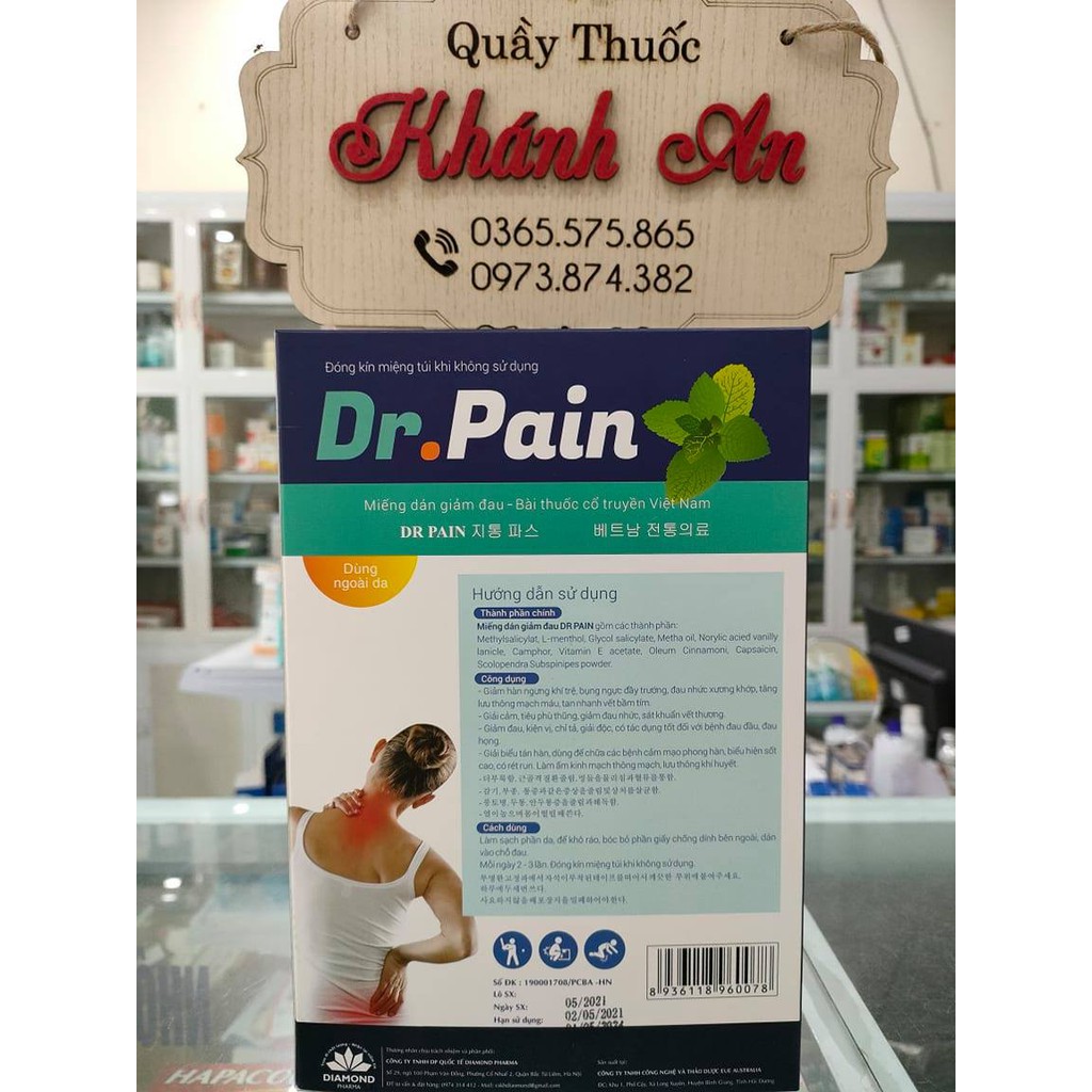 Miếng dán giảm đau Dr Pain - hộp 50 miếng