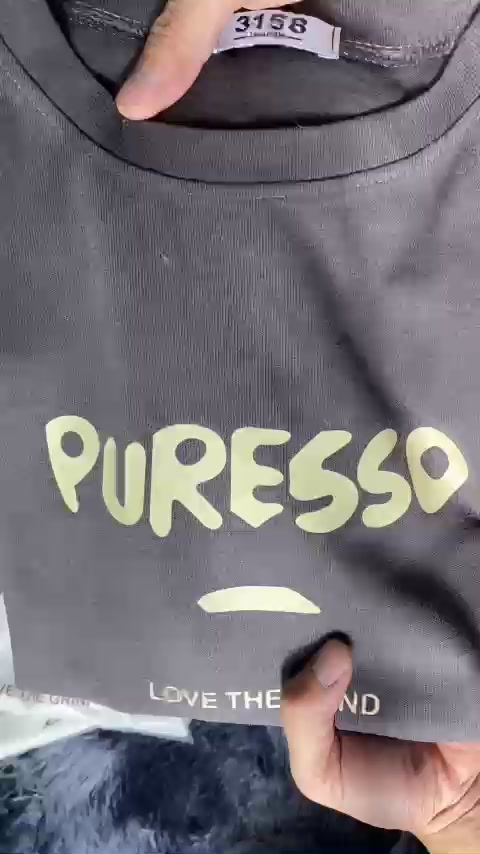 áo thun phông unisex nam nữ in chữ PURESSO chất liệu cotton thấm hút mồ hôi | BigBuy360 - bigbuy360.vn