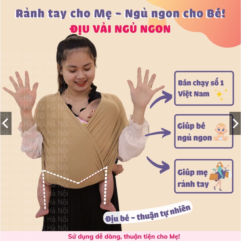 Mã màu xám than tro đậm - Địu vải em bé Sling 2Em cao cấp tiện dụng - giúp bé ngủ ngon mẹ rảnh tay Hà Nội