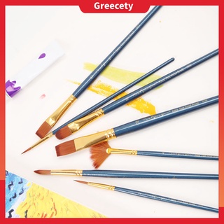 Set 7 cọ lông nylon cán gỗ dùng vẽ màu nước/ màu dầu/ acrylic