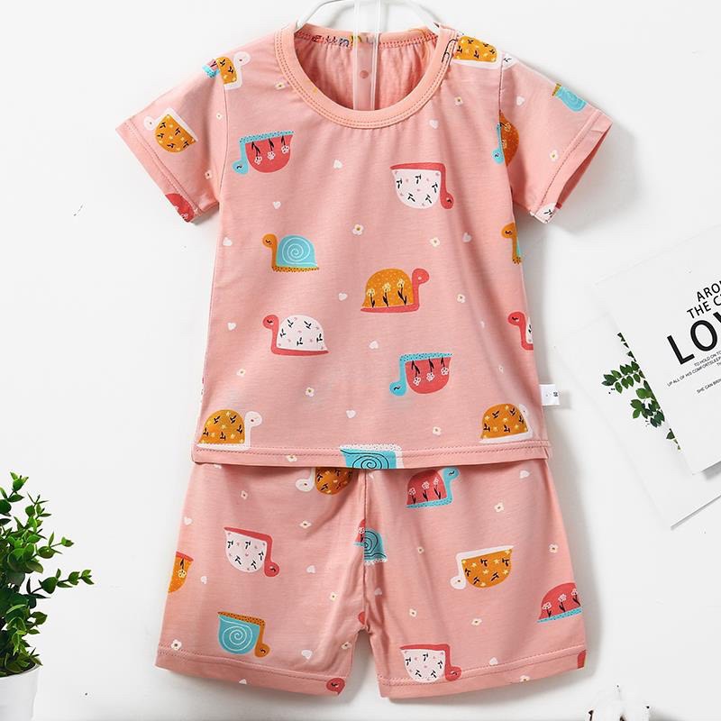 Đồ bộ bé gái KIXI set quần áo cotton màu trơn co giãn bộ quần áo cho bé gái size đại mặc nhà CMQA11