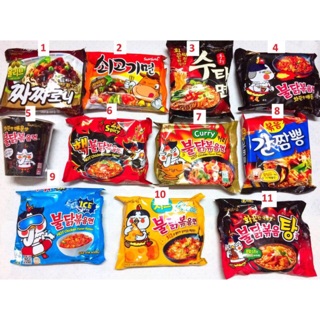 Combo 5 gói mì cay Samyang Hàn Quốc các loại - thử thách mỳ cay 7 cấp độ Hàn Quốc